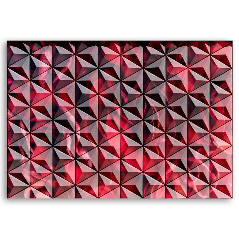 Leinwandbild, Rote Geometrie 