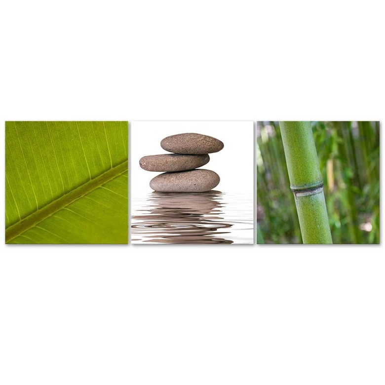 Leinwandbild 3-teilig, Natur Zen 