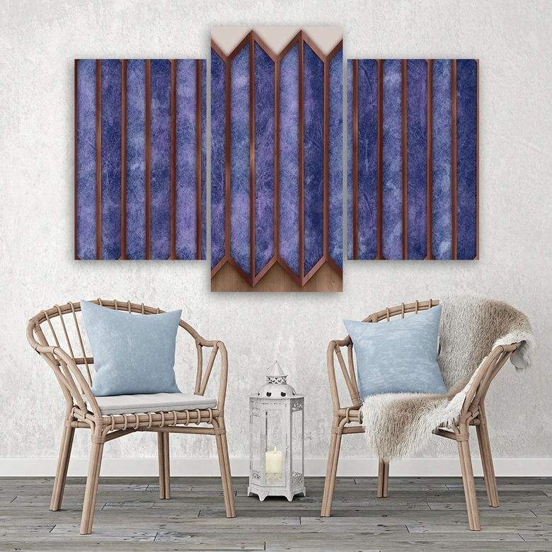 Leinwandbild 3 teilig, Buntes 3D -Fenster 