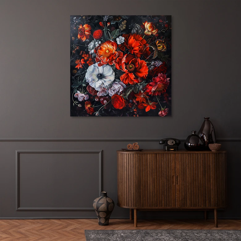 Leinwandbild Blumen Blätter Rosen 