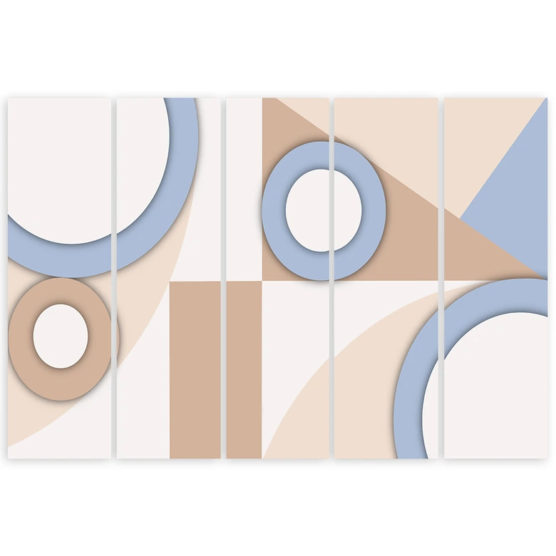 Leinwandbild 5 teilig, Geometrische Abstraktionsformen 