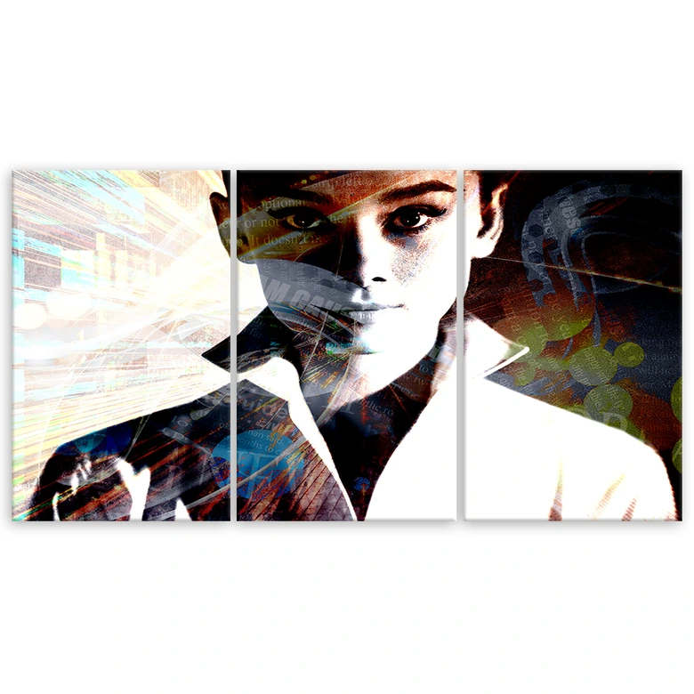 Leinwandbild 3-teilig, Audrey Hepburn 