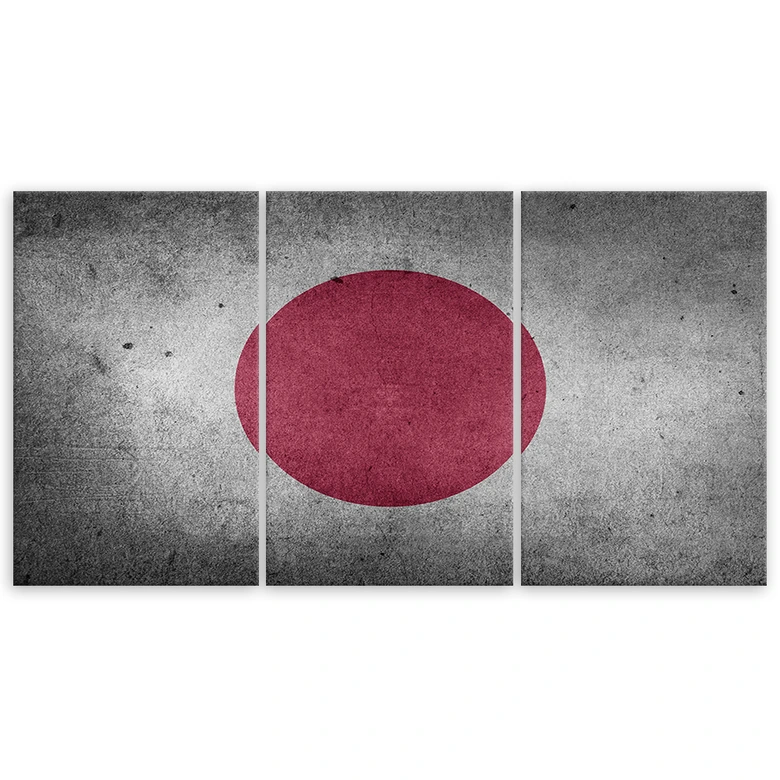 Leinwandbild 3-teilig, Flagge von Japan 