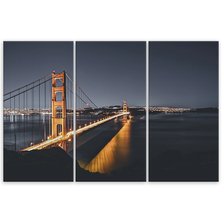 Leinwandbild 3-teilig, Golden Gate San Francisco 