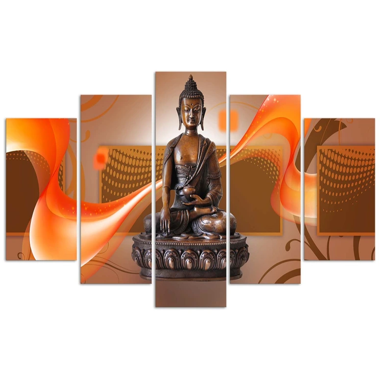 Leinwandbild 5 teilig, Buddha Abstrakt 