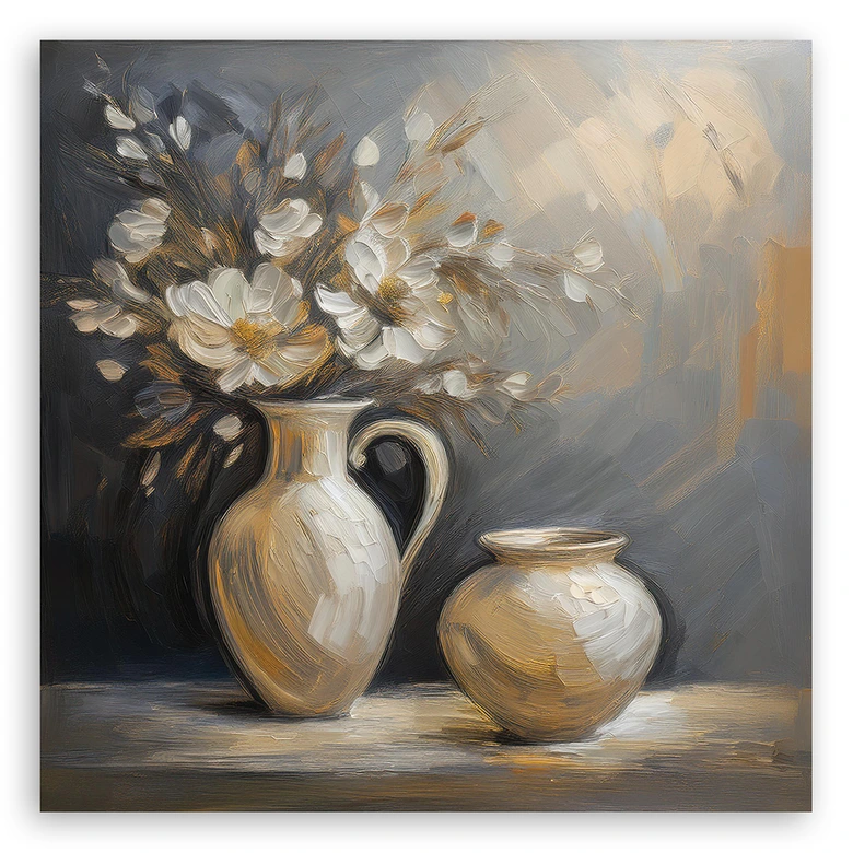 Leinwandbild Stillleben Blumen Vase 