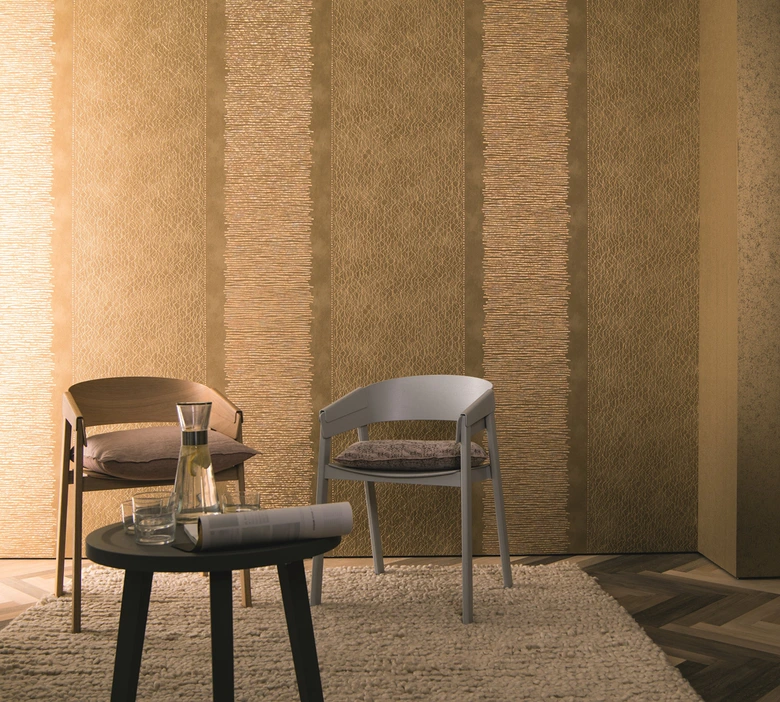 Vliestapete Uni Modern in Gold  
