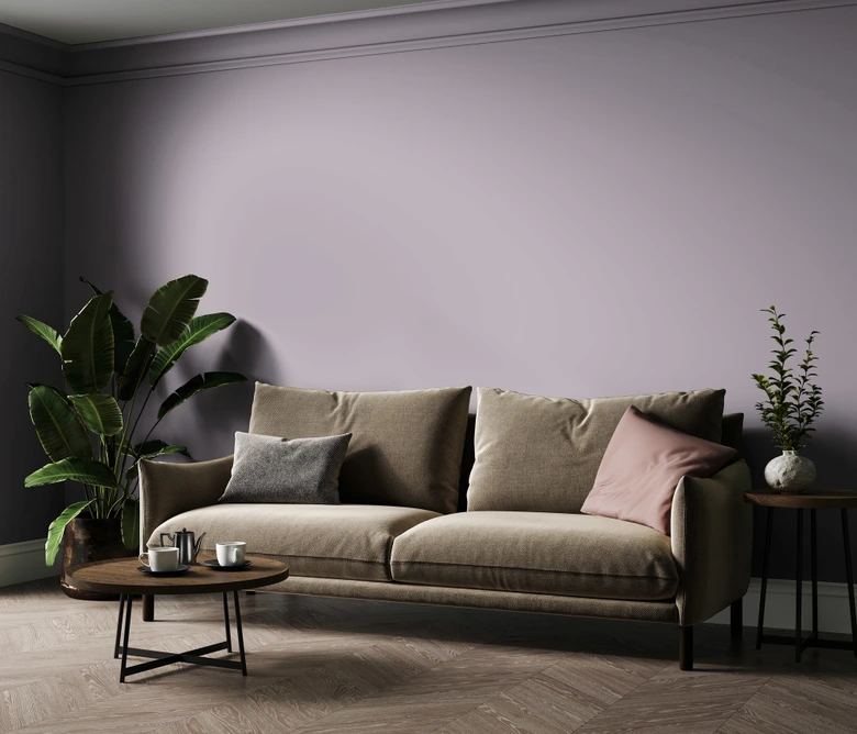 Premium väggfärg violett - Tygmatt väggfärg för interiör - PURO c2000 enkel mauve 