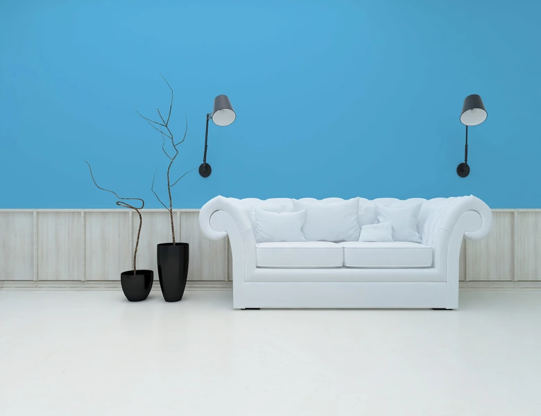 Premium väggfärg blå - Tygmatt väggfärg för interiör - PURO c3002 oceanblå 