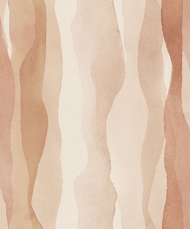 Tapeta z włókniny w beżowe abstrakcyjne paski o nowoczesnym graficznym wyglądzie  