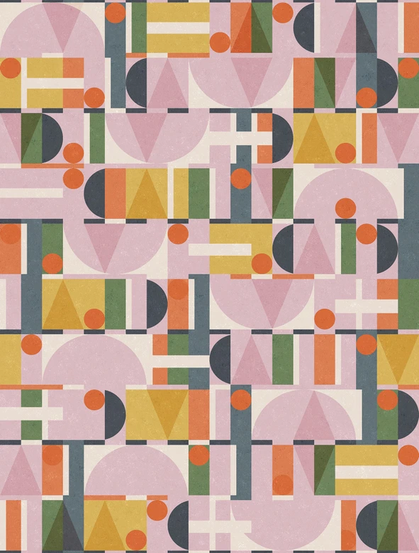 Vliestapete in Bunt Moderne Formen Grafisch Geometrisch  
