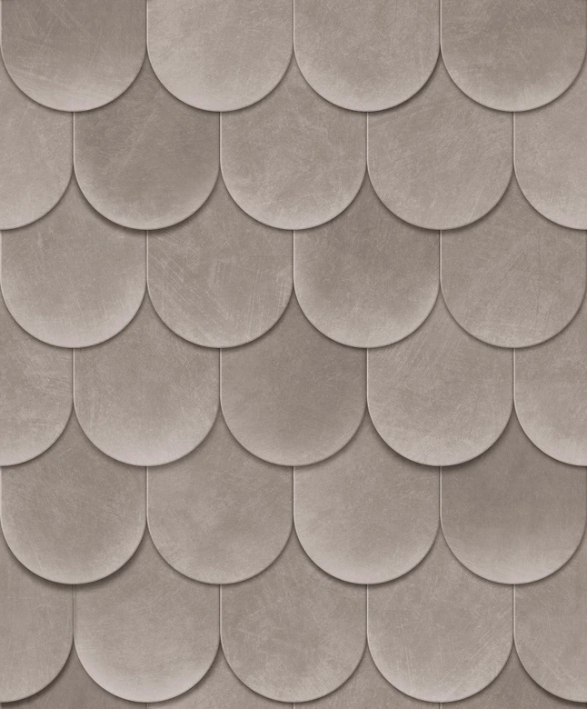 Papier peint intissé gris 3D aspect écaillé vintage used look Géométrique  