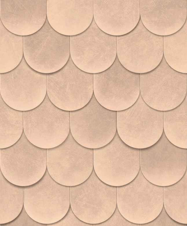 Vliestapete in Orange 3D-Optik Schuppenoptik vintage used look Geometrisch  