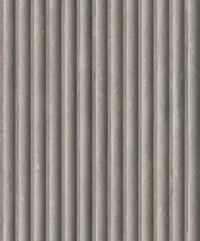 Vliestapete in Grau Braun 3D-Optik Akustikpaneel Optik Holz Streifen Klassisch  