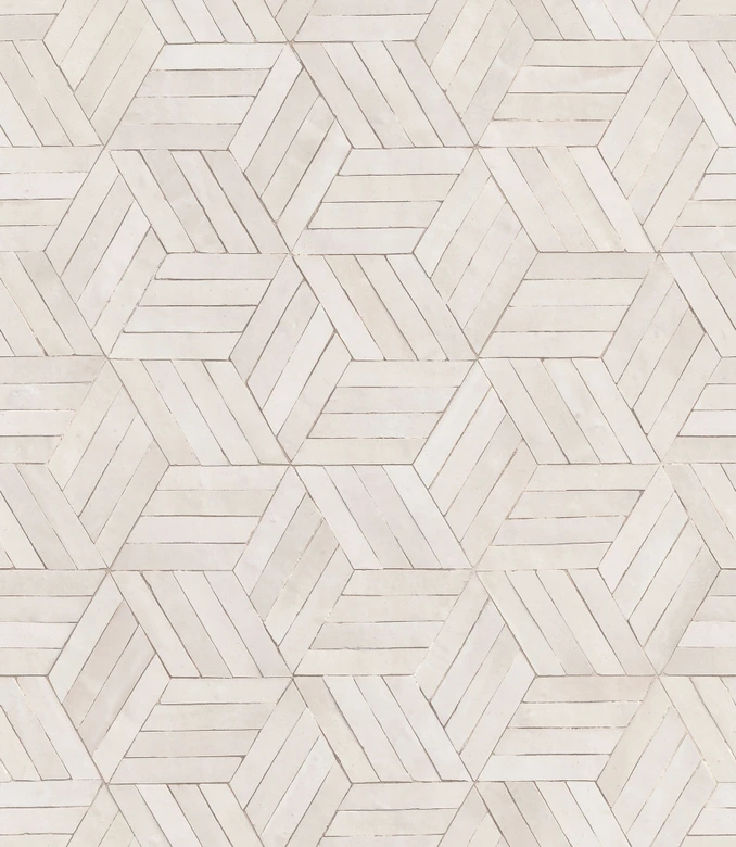 Non-woven tapet i grått 3D träeffekt Geometrisk  