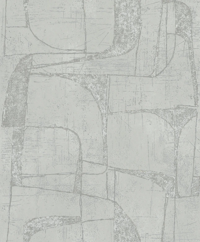 Vliestapete in Grau Glänzend Geometrische Formen Grafisch Modern  