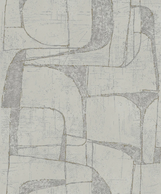 Vliestapete in Beige Glänzend Geometrische Formen Grafisch Modern  