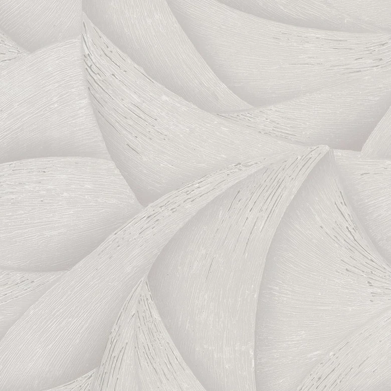 Vliesbehang in grijs, beige 3D-look golvend grafisch modern 