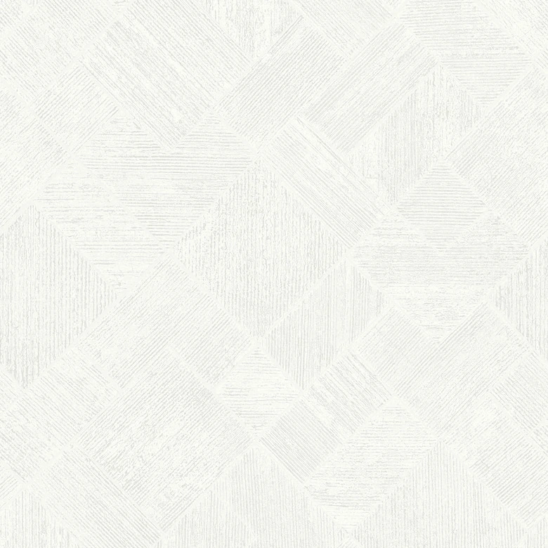 Tapeta z włókniny w białą szachownicę, geometryczny wzór w romby 