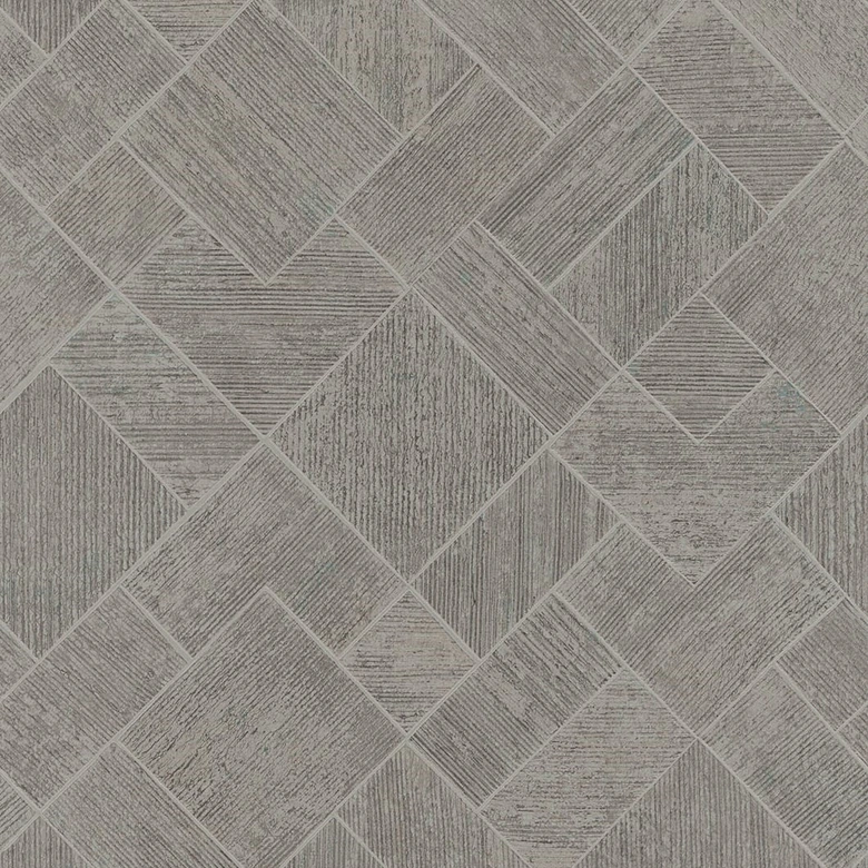 Vliestapete in Silber, Grau Karriert, Rautenmuster Grafisch Geometrisch 
