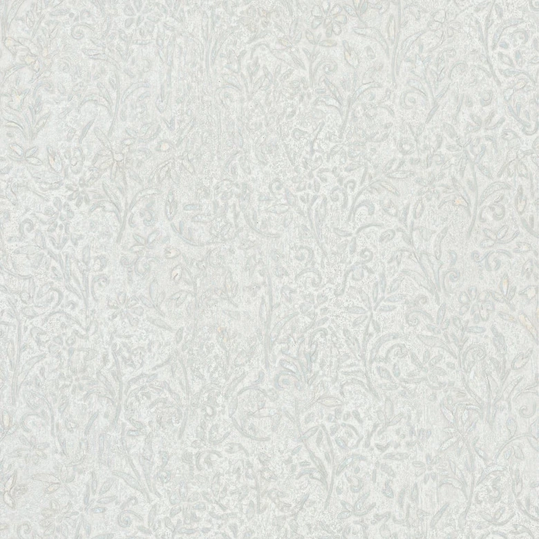 Vliestapete in Grau Blattmotiv Floral Natur 