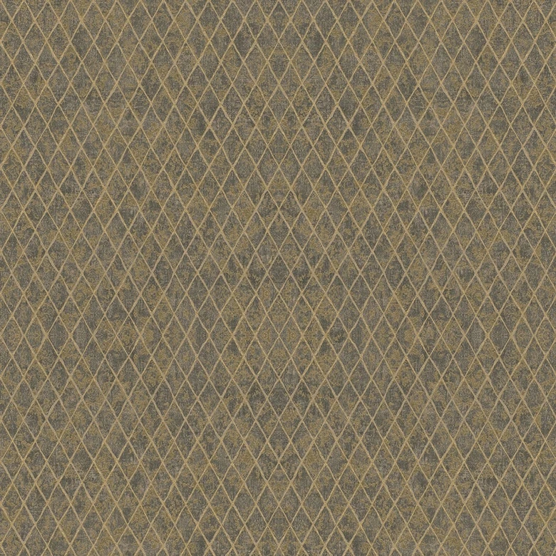 Vliestapete in Schwarz, Gold Rautenoptik Grafisch Geometrisch 