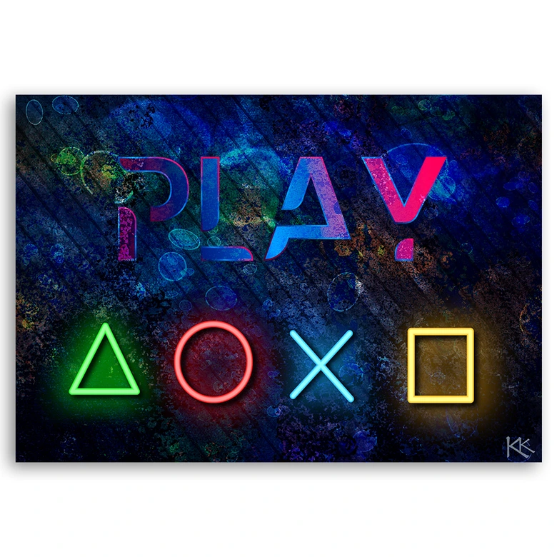Leinwandbild, Für Gamers Spielkonsole Inschrift 