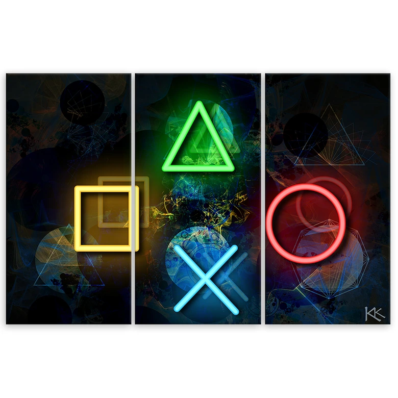 Leinwandbild 3 teilig, Tasten für den Controller 