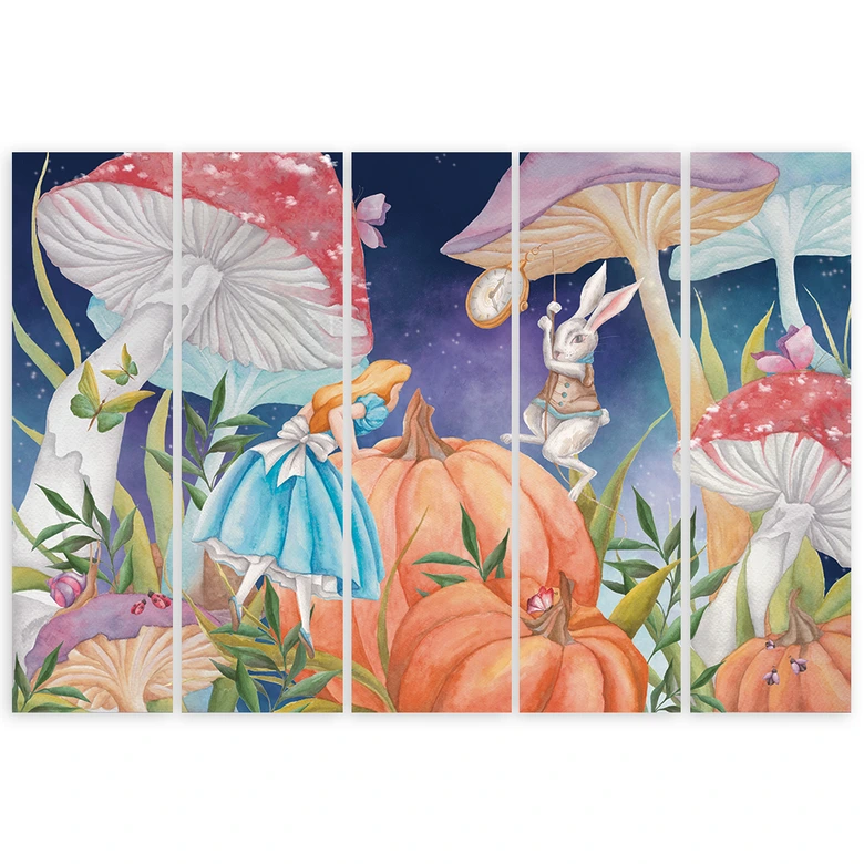 5-delige canvasprint, Little Alice in the Land of Wonders 