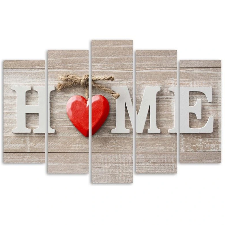 Wandbild 5-teilig, Home Sweet Home Beige 