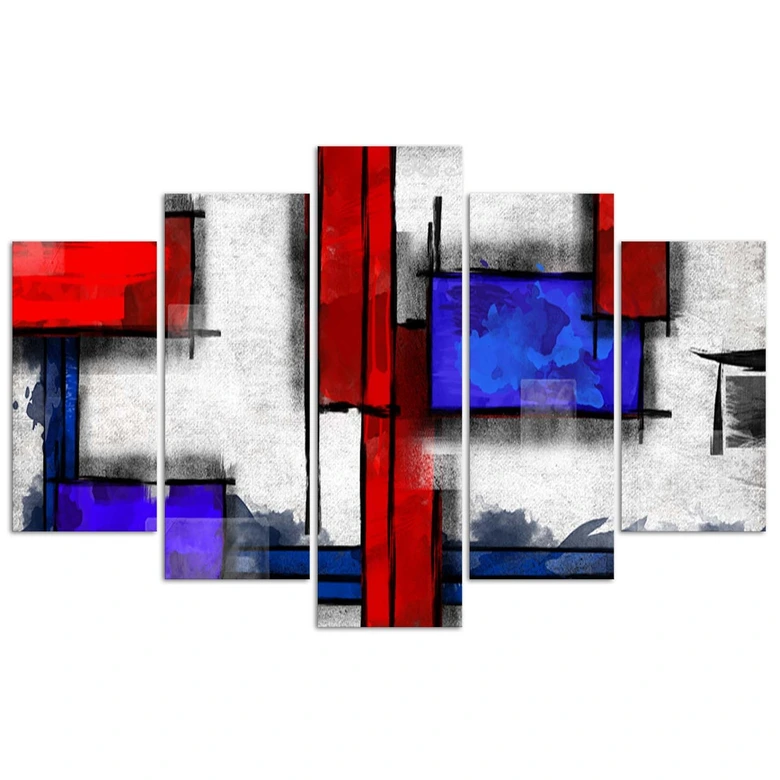 Leinwandbild 5 teilig, Geometrische Abstraktion 