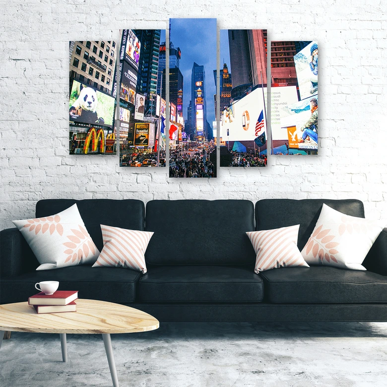 Leinwandbild 5 teilig, New York Times Square 