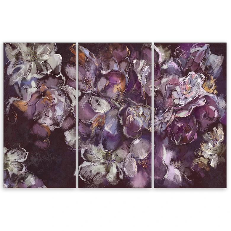 Leinwandbild 3 teilig, Iris Blume 