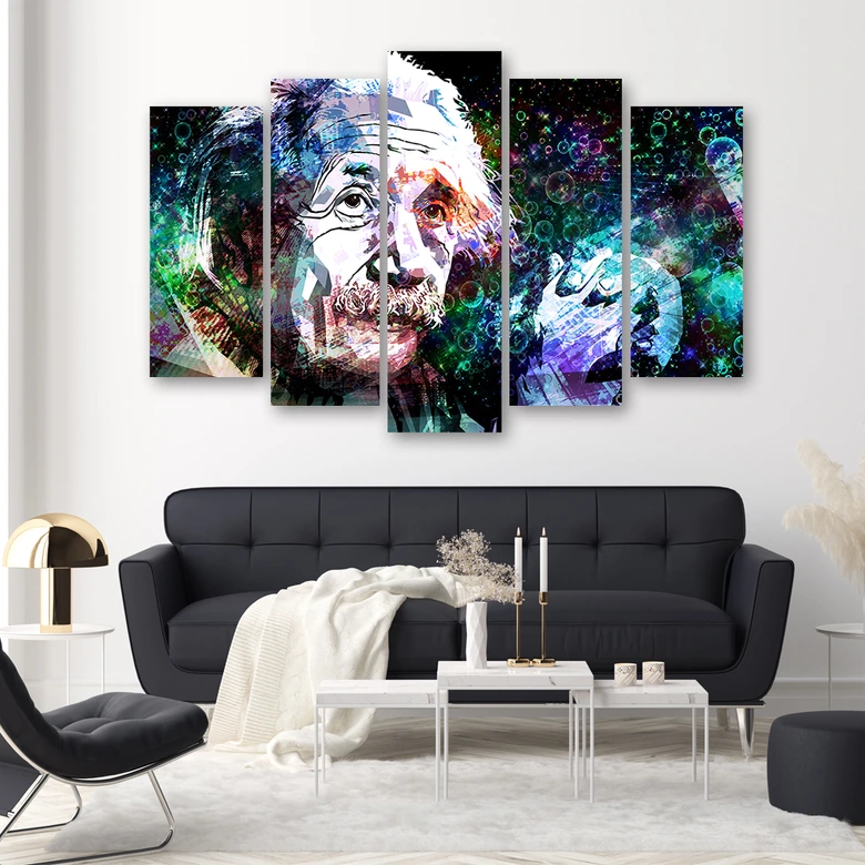 Canvas print 5 stuks, Albert Einstein 