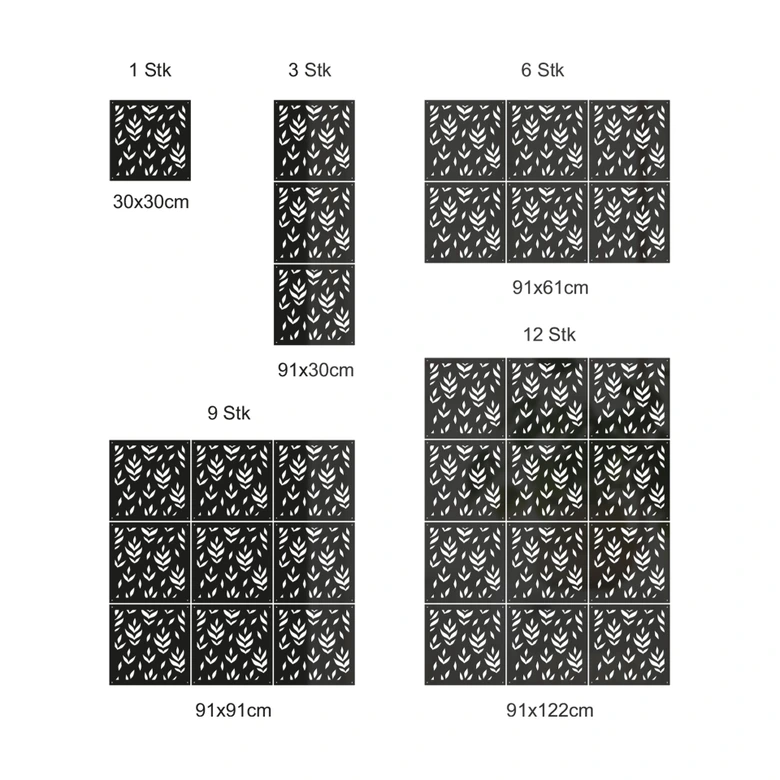Ruimteverdeler, scheidingswand gebloemde bladeren - acryl  