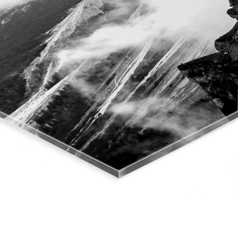 Tableau en verre acrylique Vue sur les Alpes - Paysage de montagne des Dolomites 