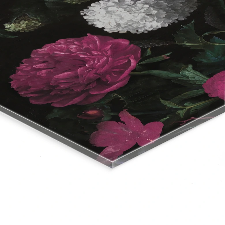 Tableau en verre acrylique Bouquet floral style mignonnette - Bloomery Decor 