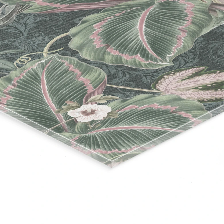 Tableau en verre acrylique Colibri dans la forêt tropicale - Bloomery Decor 