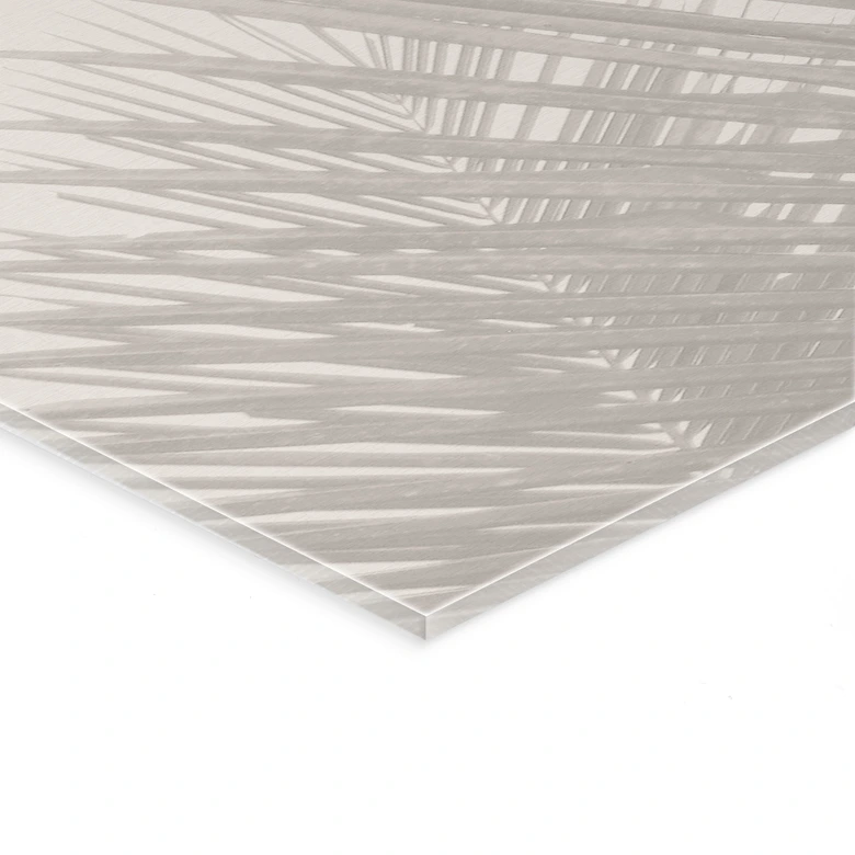 Acrylglasbild Palmenblätter in Leinenoptik - Bloomery Decor 