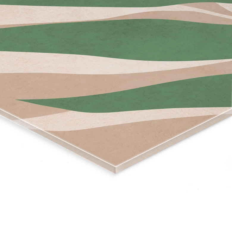 Acrylglasbild Tropische Zweige im sanften Farbspiel - Costa 