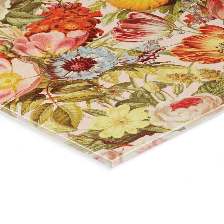 Acrylglasbild Farbenfrohe Blumencollage - Frida Floral Studio 