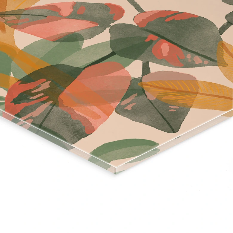 Tableau en verre acrylique Jardin avec plantes tropicales - Goed Blauw 