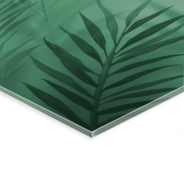 Tableau en verre acrylique Feuilles de palmier vertes 