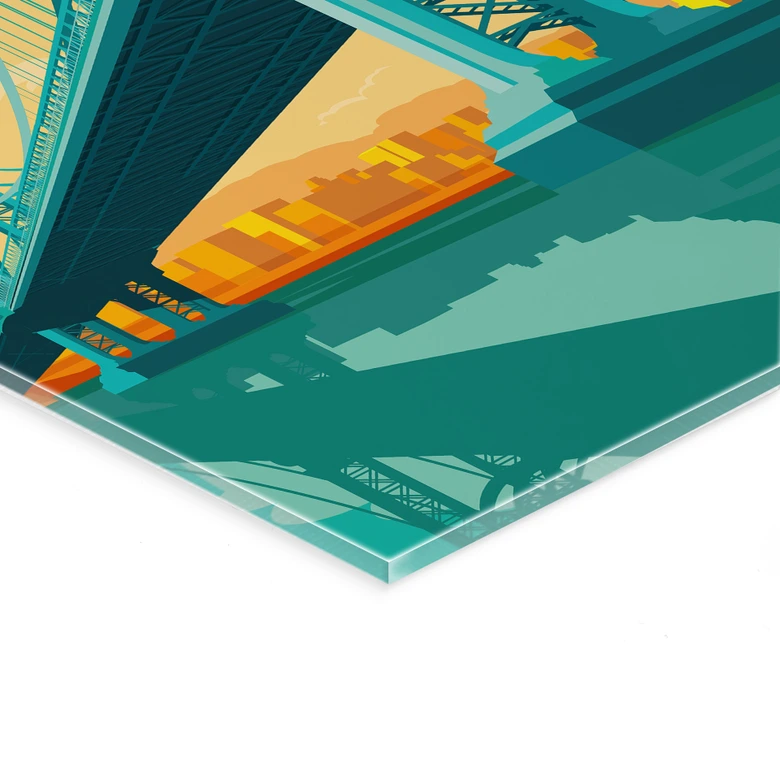 Acrylglasbild Stadtblick durch die Manhattan Bridge - Heemskerk 