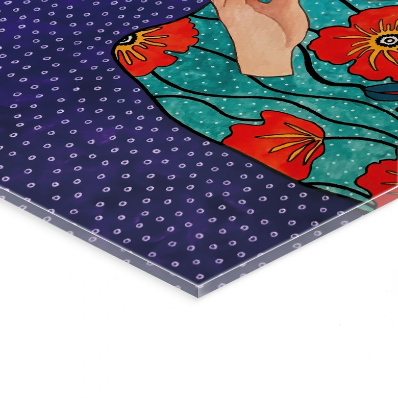 Acrylglasbild Frau im Mohnblumenkleid - Hülya 