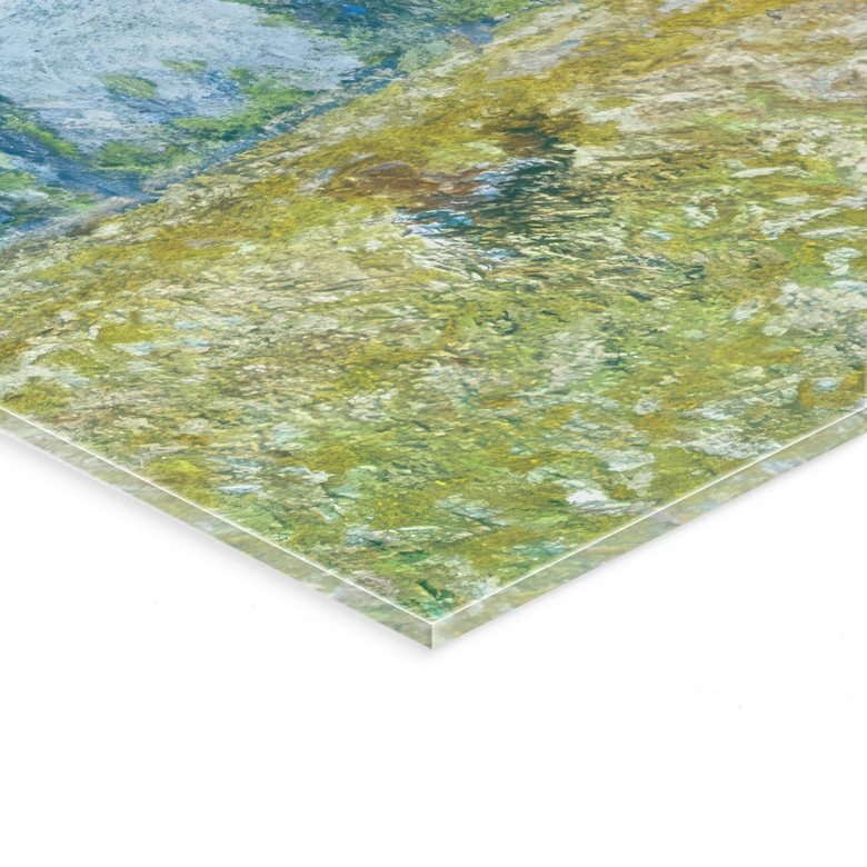 Tableau en verre acrylique Monet - champs au printemps 
