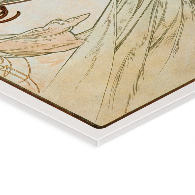 Acrylglasbild Mucha - Vier Künste: Die Musik 