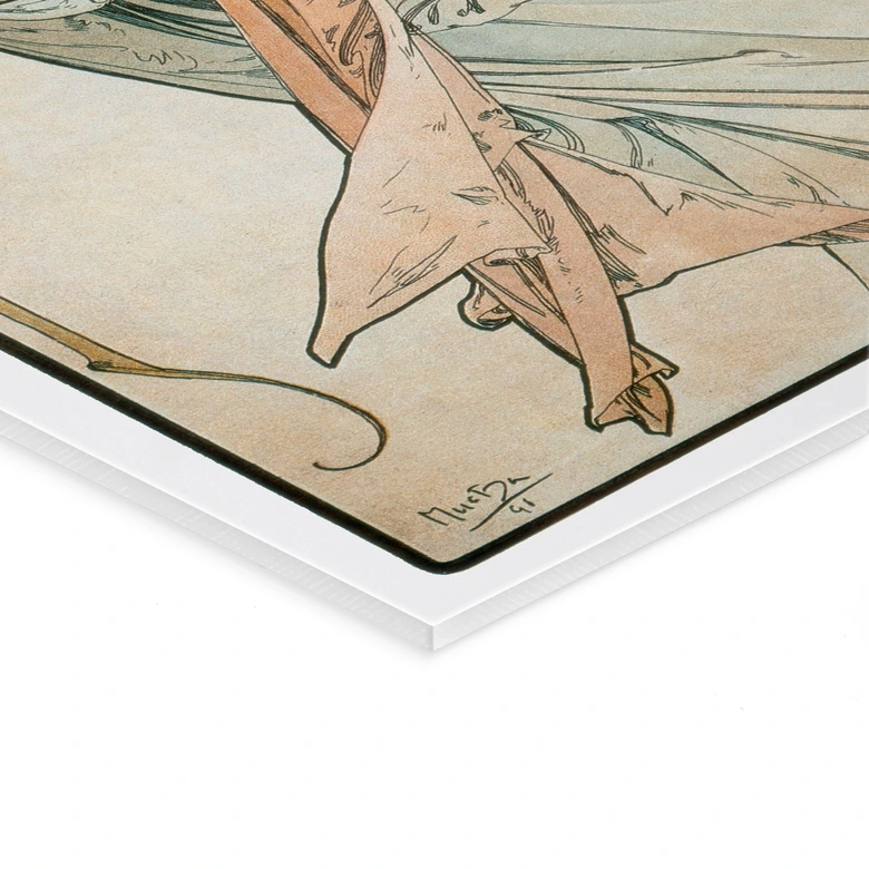 Acrylglasbild Mucha - Vier Künste: Die Poesie 