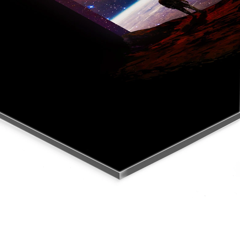Tableau sur verre acrylique La porte de l'espace - Nicebleed 