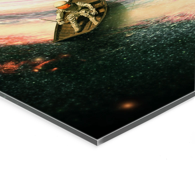 Acrylglasbild Weltall: Astronaut im Boot - Nicebleed 